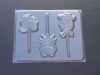 143sp Puppets Frog Pig Bear Chocolate Candy Lollipop Mold